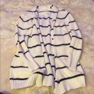 Athleta Long Striped Cardigan Sweater